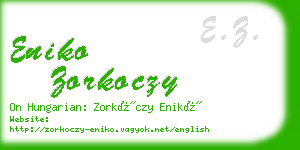 eniko zorkoczy business card